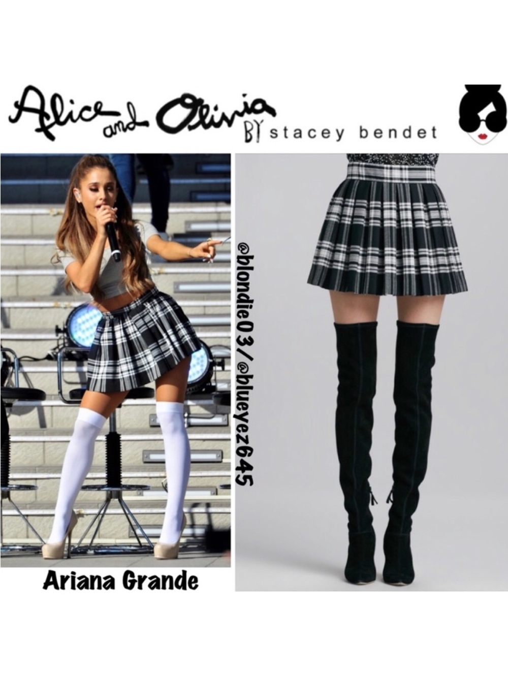 Alice & Olivia “Fizer” Plaid Pleated Mini Skirt Size 6